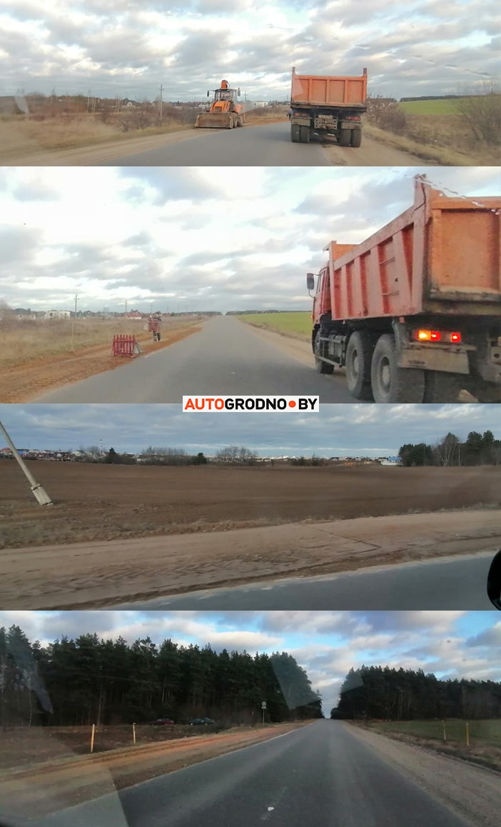 Дорога бетонка между Ольшанкой и Гибуличами в Гродно