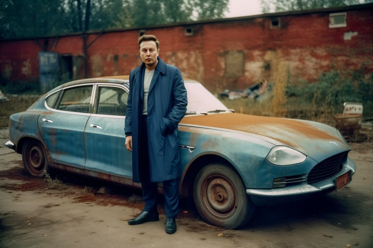 Нейросеть превратила Илона Маска в советского самодельщика