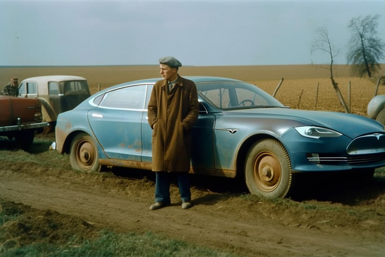 Нейросеть превратила Илона Маска в советского самодельщика