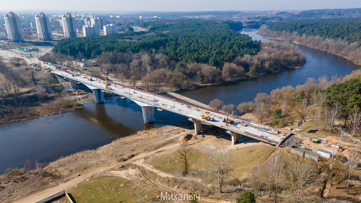 Реконструкция Нового моста в Гродно месяц до октрытия 2023