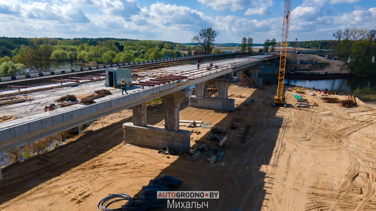 Стройка века – как строят новый мост через Неман в Белице. Между Лидой и Дятловом