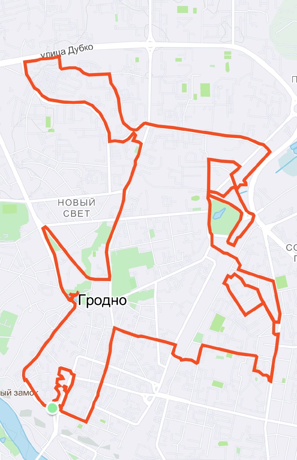 какие рисунки делают велосипедисты по улицам Гродно с помощью GPS-трекеров