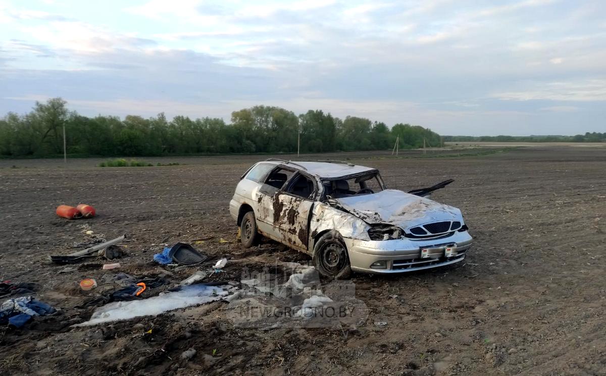 Под Гродно вылетел с дороги и несколько раз перевернулся Daewoo