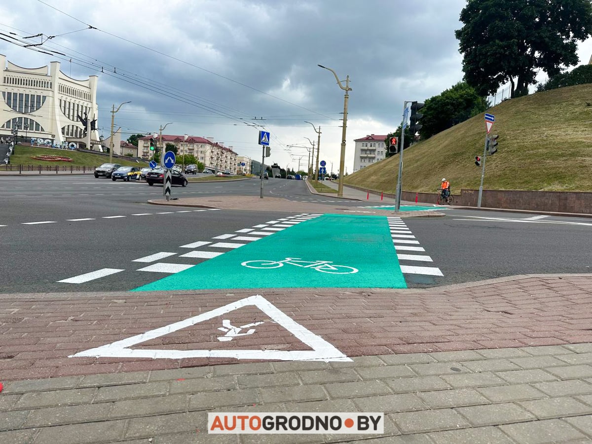 В Гродно появилась велодорожка - Мостовая Подгорная у Приорбанка