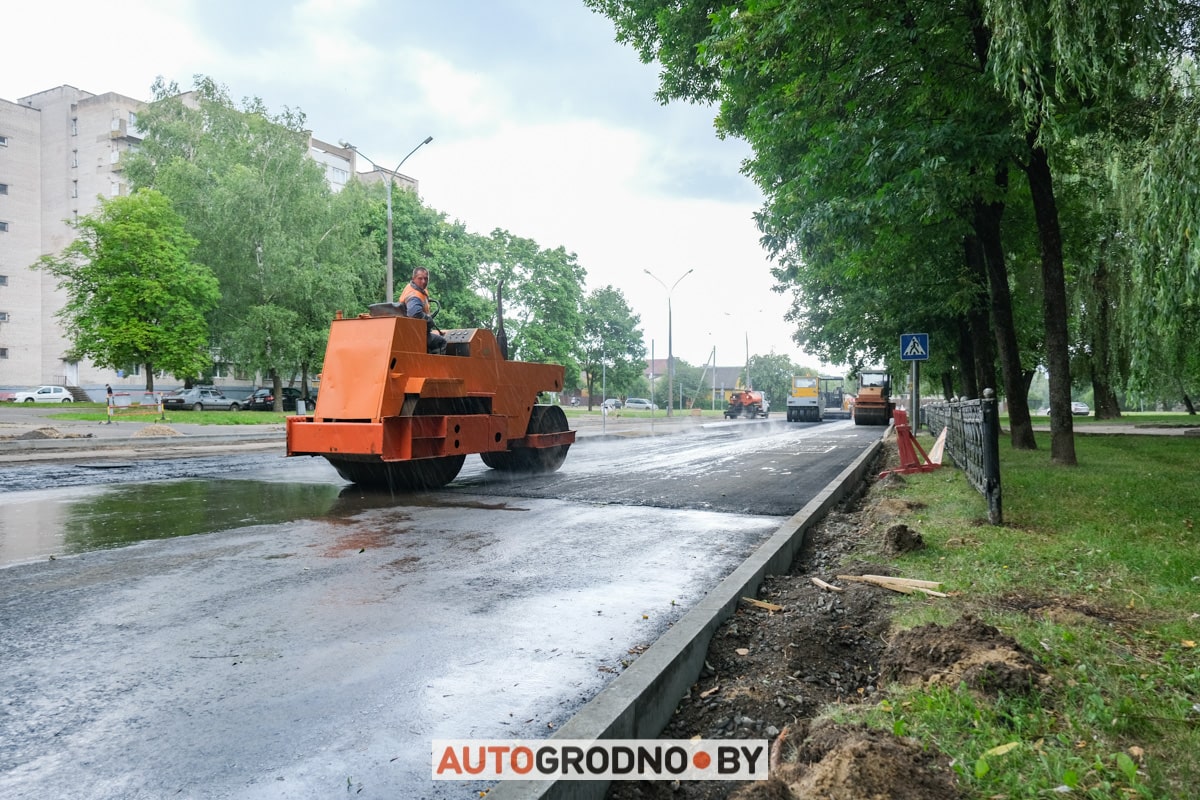 Проспект Строителей Гродно 2023 ремонт замена асфальта