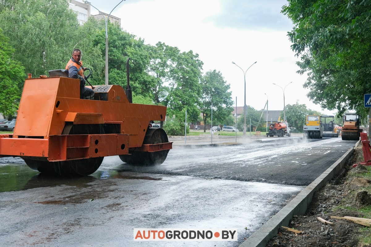 Проспект Строителей Гродно 2023 ремонт замена асфальта