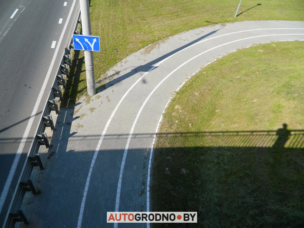 Опасная велодорожка в Гродно в сторону Восточного моста