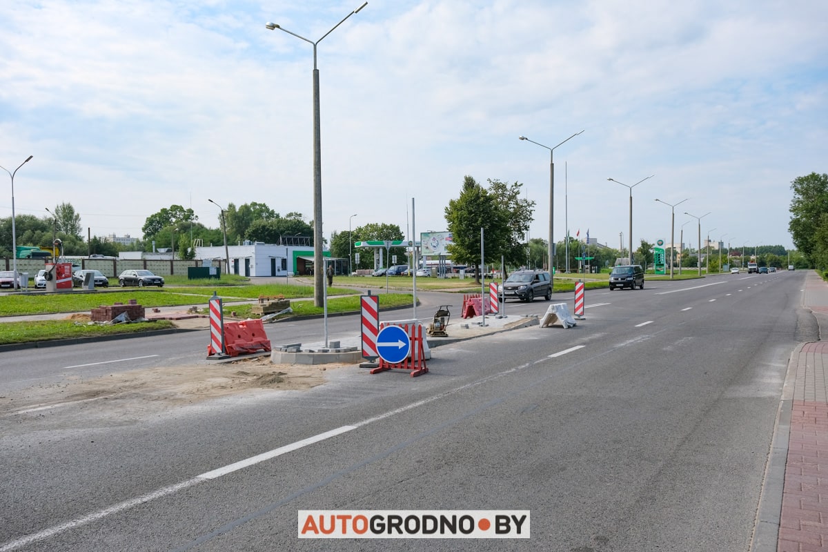 Островок безопасности на улице Мясницкой в Гродно