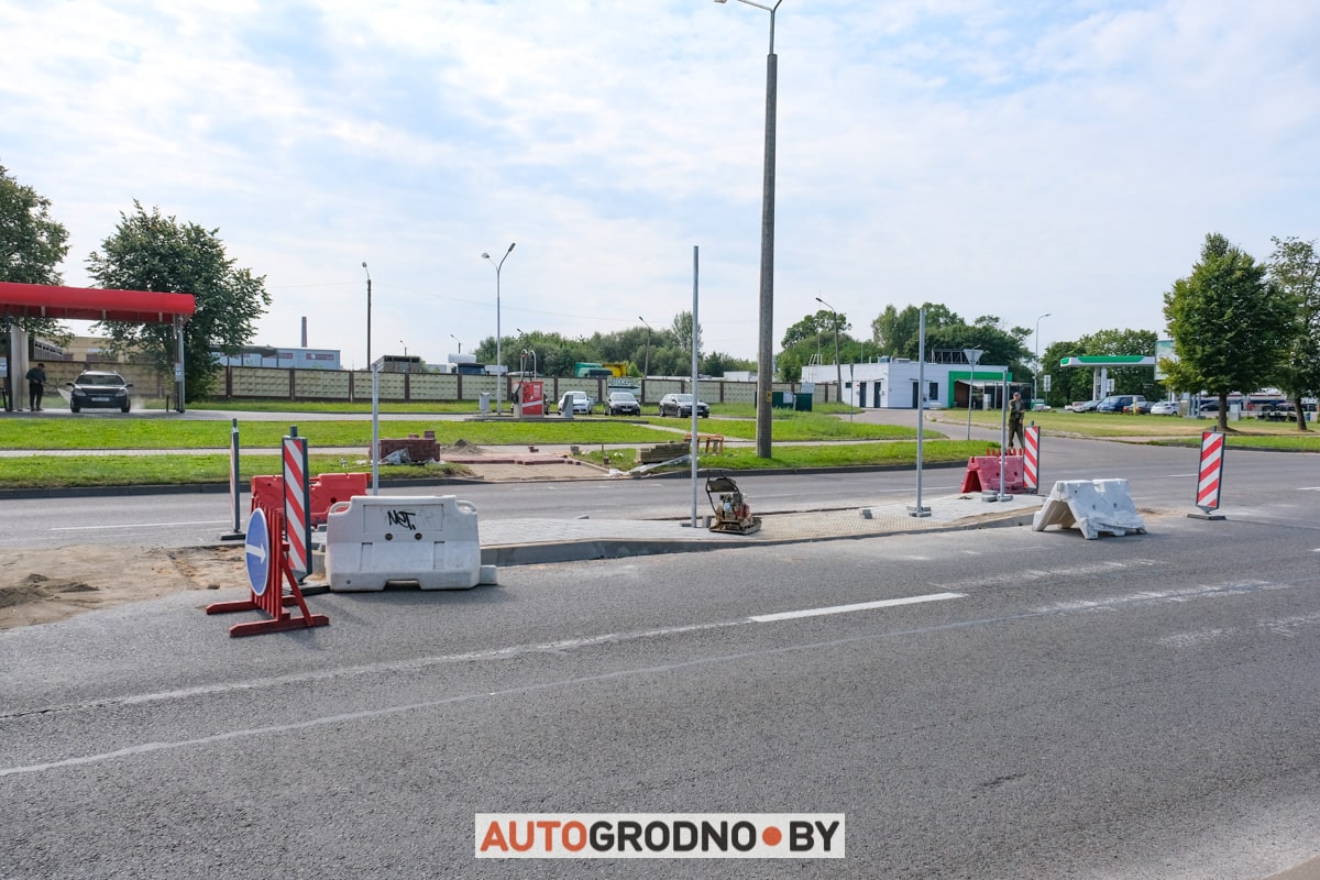 Островок безопасности на улице Мясницкой в Гродно