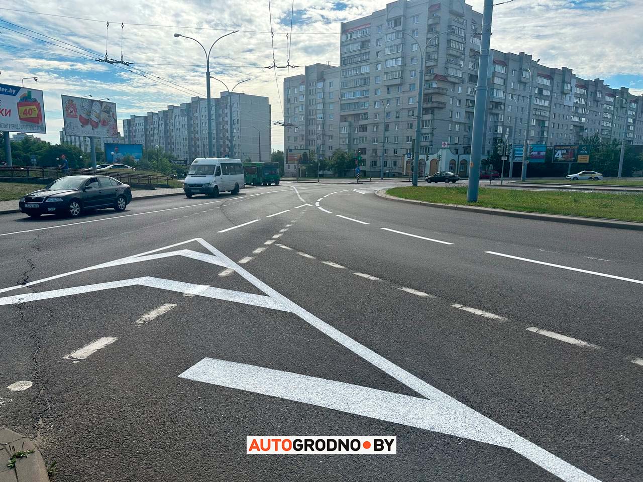 Пока вы спали: за ночь на кольце Дзержинского в Гродно изменили разметку. Как теперь ехать?