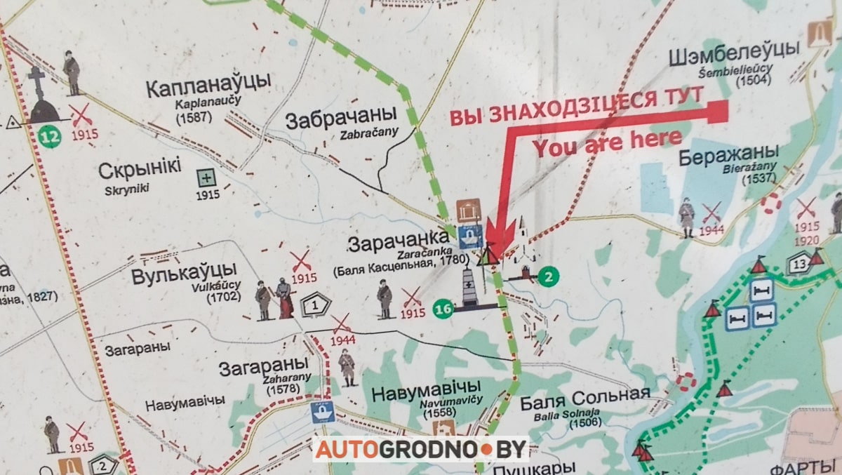 Веломаршрут августовский канал Гродно схема