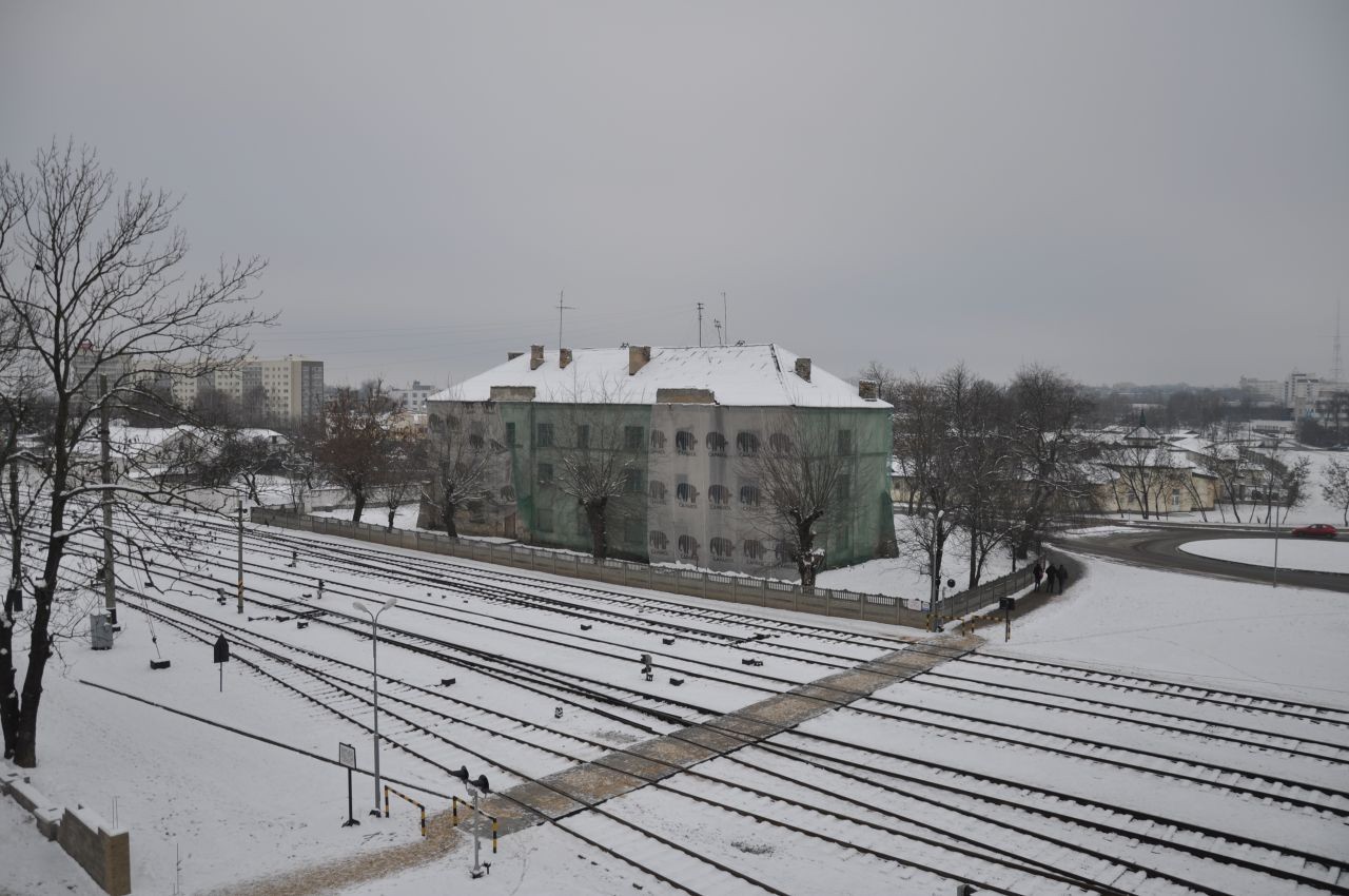 Старинное локомотивное паровозное депо в Гродно