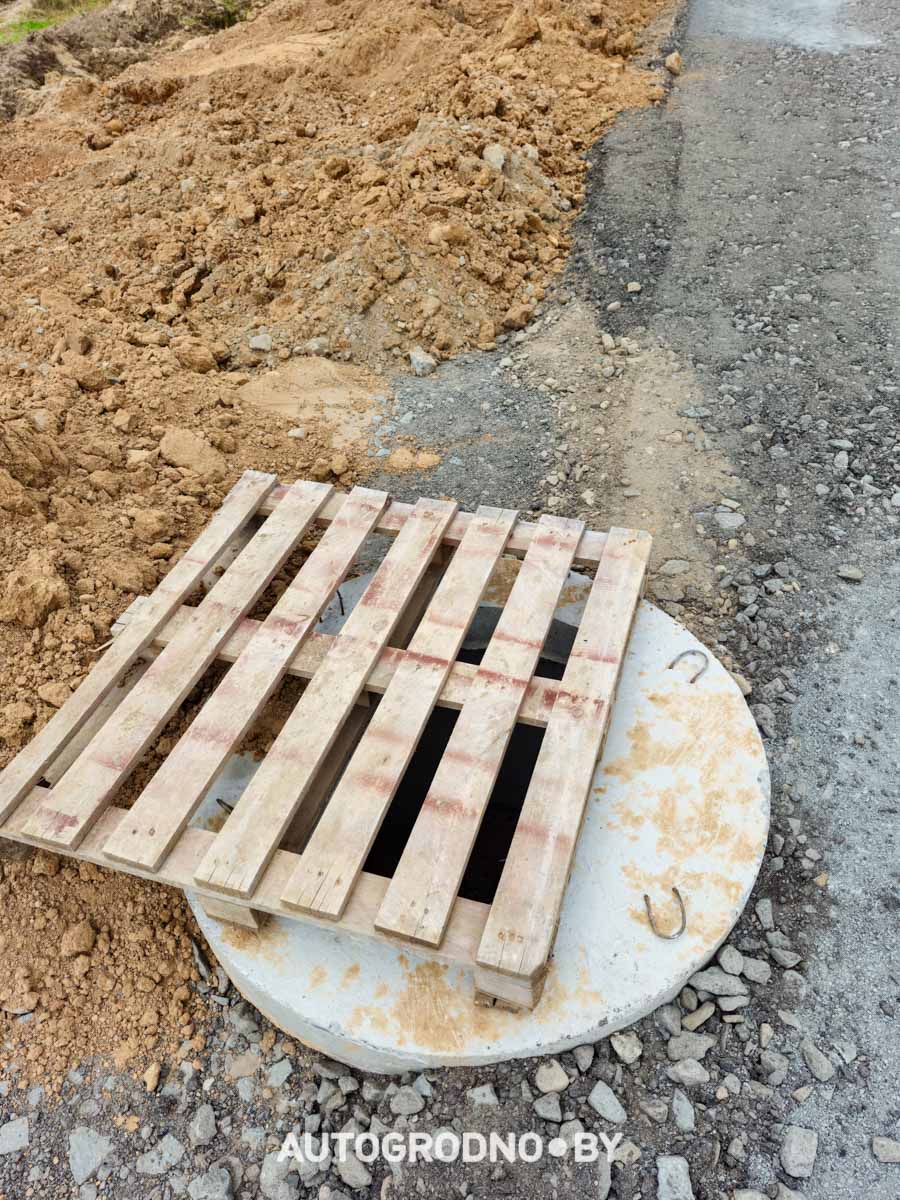 Строительство объездной дороги в Гродно в сторону Ольшанки - бетонка