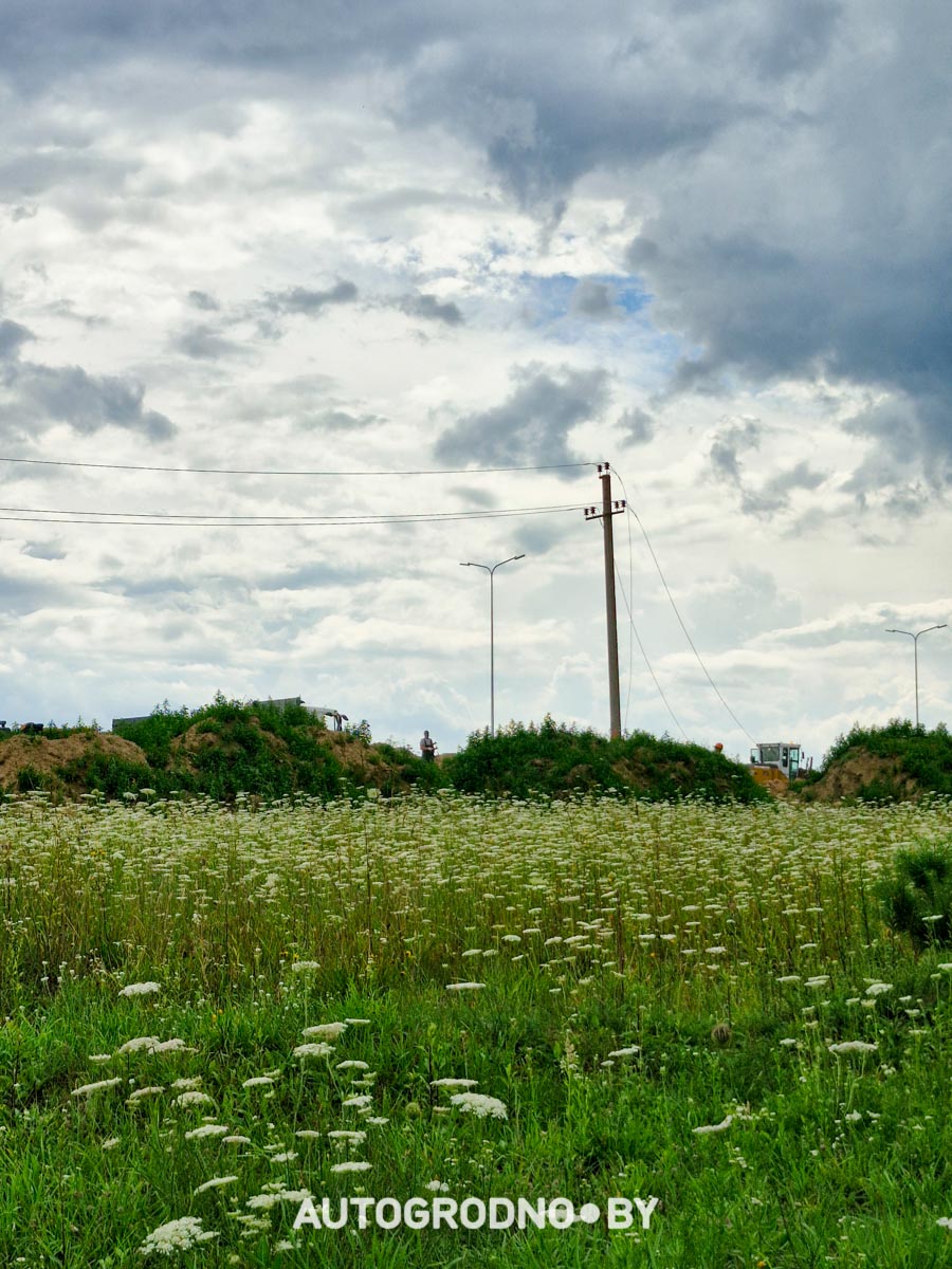Строительство объездной дороги в Гродно в сторону Ольшанки - бетонка