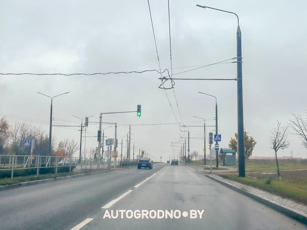 На участке объездной в Гродно понизили скорость движения и установили переход со светофорами