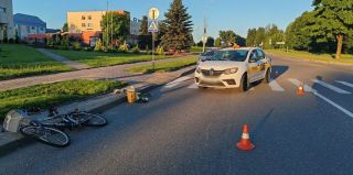 В Новогрудке таксист не заметил велосипедиста на дороге. Видео не для впечатлительных