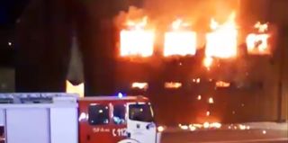 Пожар произошел в ПП "Мядининкай" на литовско-белоруской границе