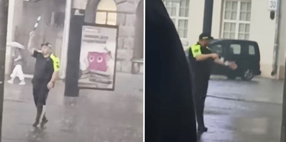 "Самый храбрый регулировщик Минска". Он работал в дождь и град