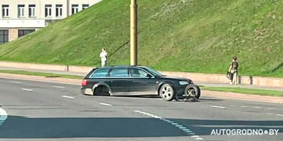 "Вот это да!" В Гродно у AUDI на ходу отвалился задний мост